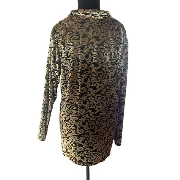 Vtg Diane Von Furstenburg Velvet Burnout Tunic Top L Old Money Boho Garden Fairy - Picture 5 of 6